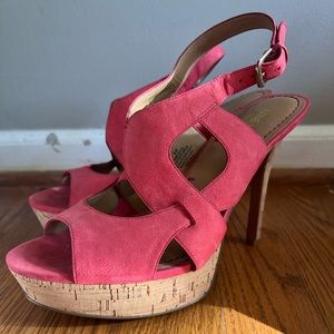 Pink Nine West strappy heels